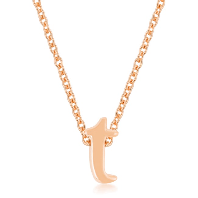 Mini Initial Necklace (Rose Gold)
