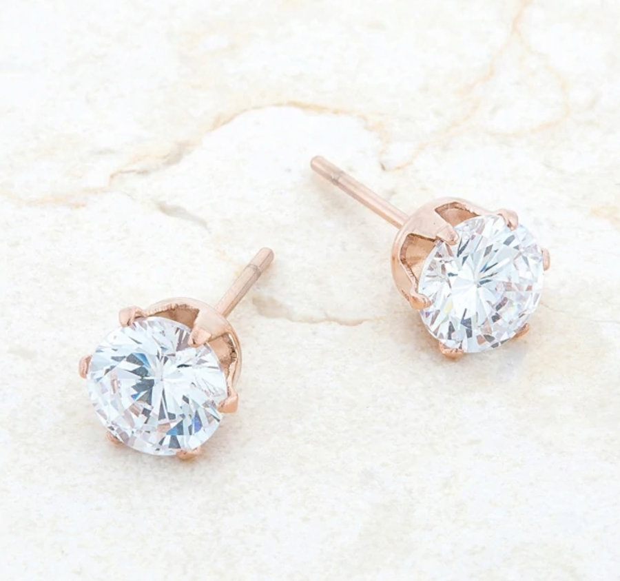 Belle Stainless Steel Studs (Rose Gold)