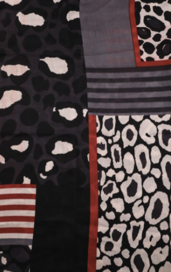 Leopard Print & Stripes Ultra Thin Scarf
