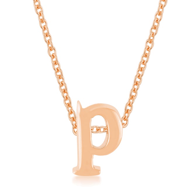Mini Initial Necklace (Rose Gold)