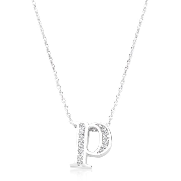 Mini Initial Pave Necklace