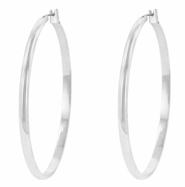 Plain Belle Hoop Earrings (Silver)