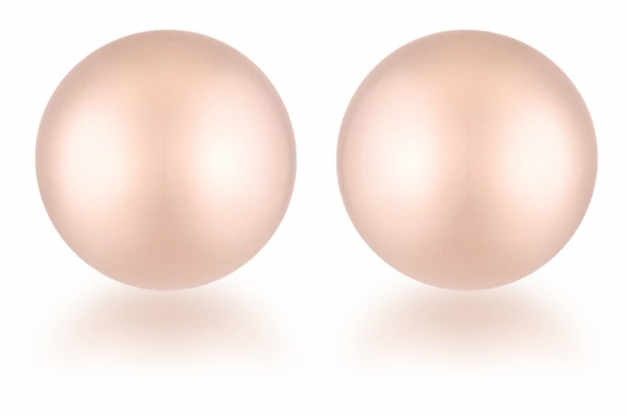 Belle Solid Sphere Stud Earrings (Rose Gold)